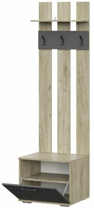 мс для прихожей Бостон ВШ-2 дуб крафт серый/серый графит