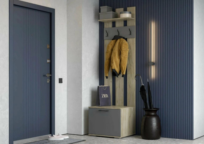 мс для прихожей Бостон ВШ-2 дуб крафт серый/серый графит