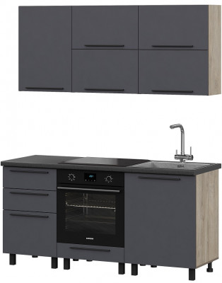 Кухня Этна 1.7 м. Комплект 2, софт графит гиза