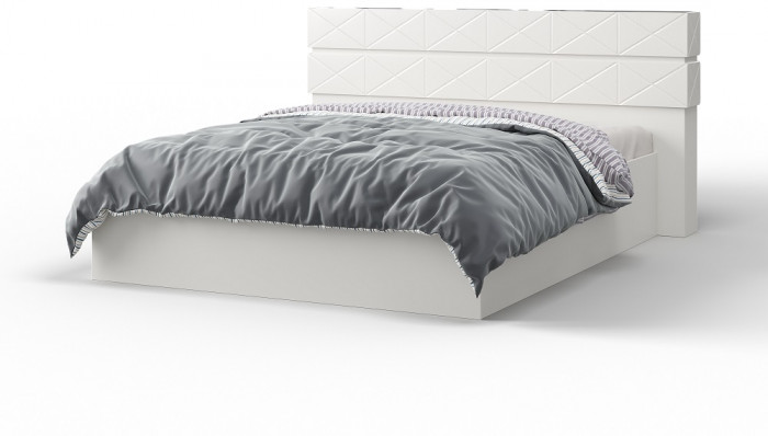 Кровать 180х200 с подъемным механизмом "Агата" - Белый текстурный/Дуб полярный