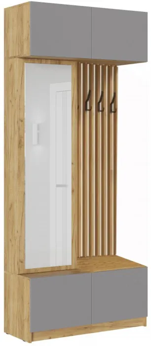 Прихожая Роджинамиф (Белый глянец, Дуб Крафт Золотой)