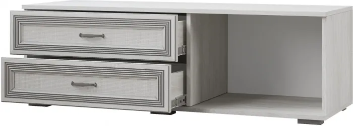 Ливорно Тумба для ТВ-техники ЛТ-1 ясень анкор светлый патина серебро