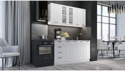 Кухня МДФ Агава 1600, Акация белая