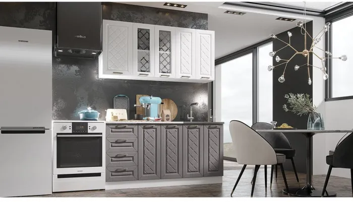 Кухня МДФ Агава 1600, Акация белая