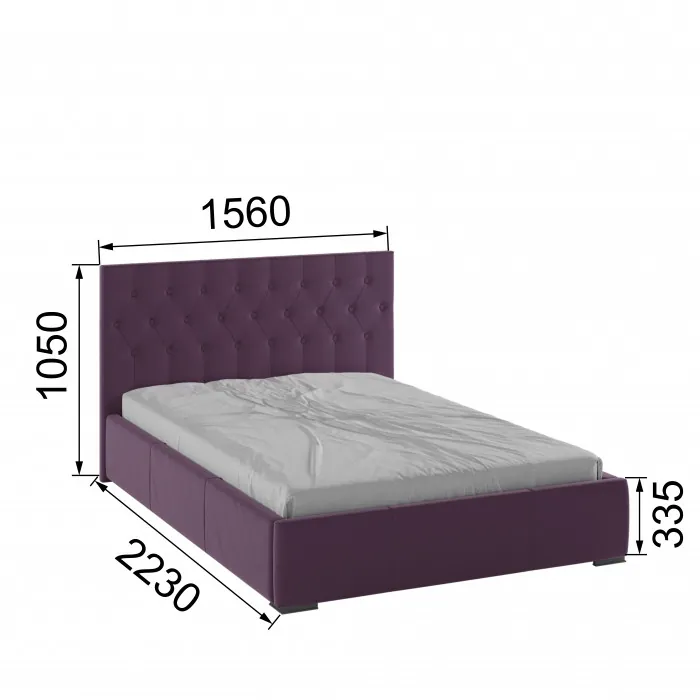 Октавия Кровать интерьерная 140 винный ромб, ПМ