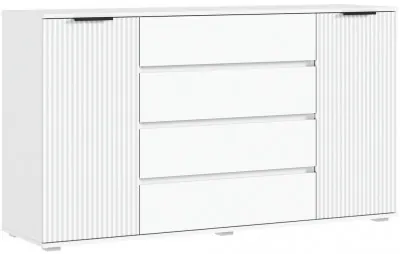 Марвэл Комод 2 двери 4 ящика ш.1600, Белый/Браш белый