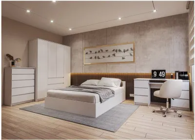 Модульная спальня Мори, композиция 1, Белый