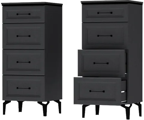 Модульная Гостиная Шарм, набор 1, Антрацит/Крафт золотой