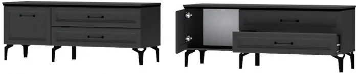 Модульная Гостиная Шарм, набор 1, Антрацит/Крафт золотой