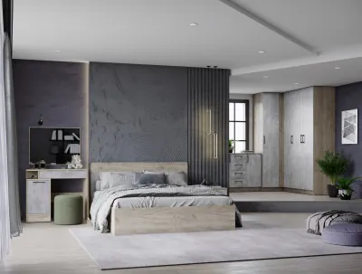 Спальня Вегас, композиция 5, Дуб крафт серый/Цемент