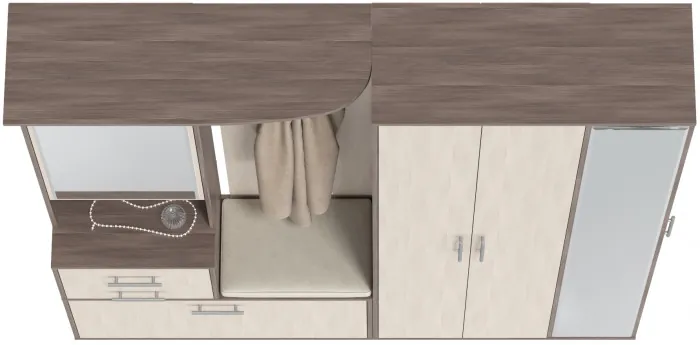 Прихожая Домино 5, цвет бодега тёмный/бодега светлый, ШхГхВ 188х36х202 см., универсальная сборка