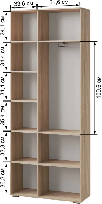 Ливорно Шкаф комбинированный с зеркалом ЛШ-9 дуб сонома
