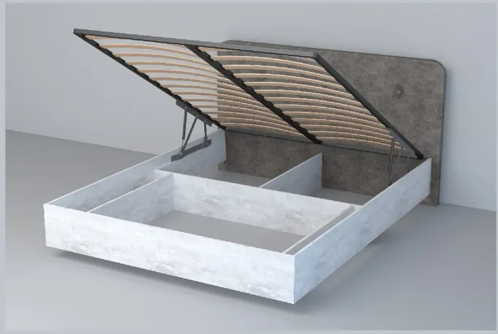 Кровать 1,4 арт.031 (Пуговицы) ПМ. (Дуб Крафт Золотой/К/з Белый Глянец)