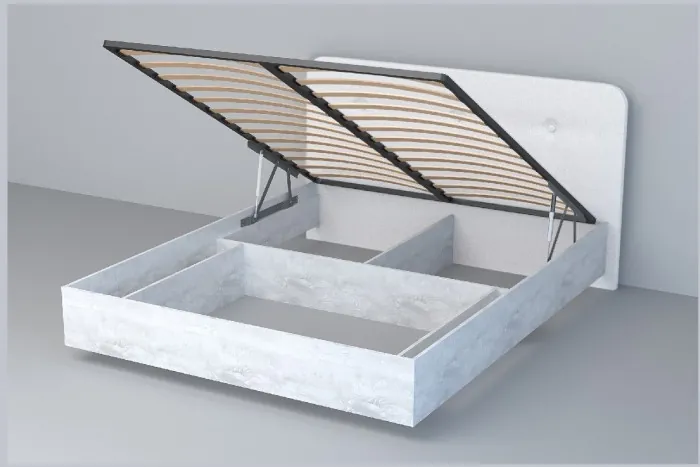 Кровать 1,4 арт.031 (Пуговицы) ПМ. (Дуб Крафт Золотой/К/з Белый Глянец)