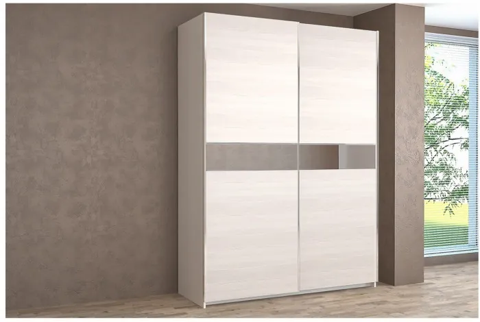 Шкаф-купе Иннэс-5 1400 Ф4/Ф4, Белый глянец