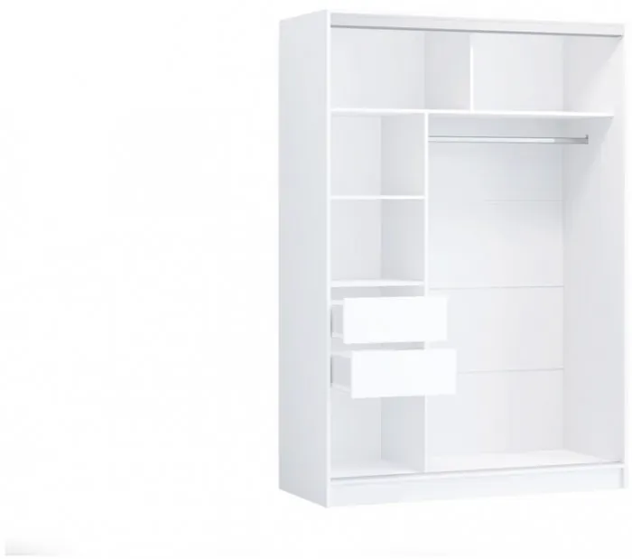 Шкаф-купе Альянс-10 ЛДСП 1700 + зеркала (Белый)