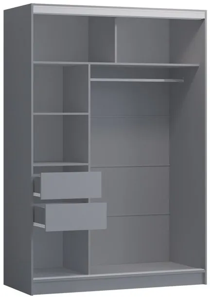 Шкаф-купе Альянс-10 ЛДСП 1700 + зеркала (Белый)