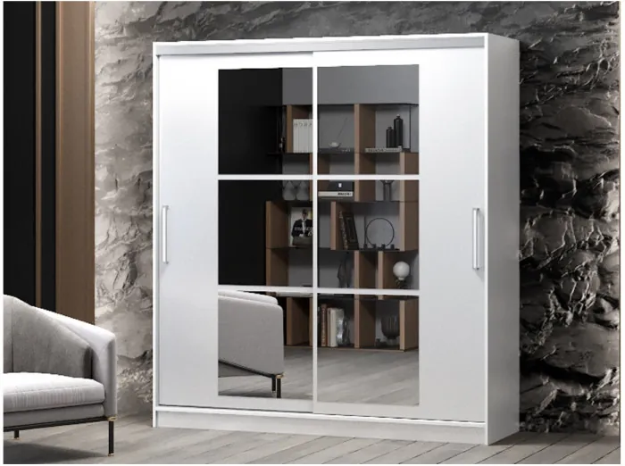 Шкаф-купе Альянс-10 ЛДСП 2000 + зеркала (графит)