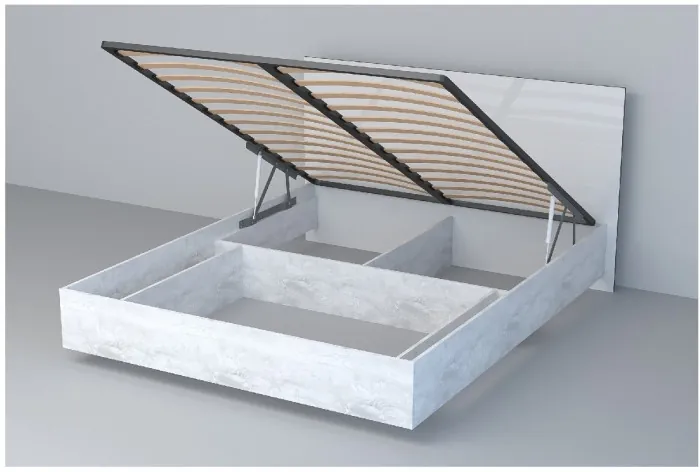 Кровать 1,6 арт.031 (ЛДСП) ПМ (Дуб Крафт Золотой/Белый Глянец)