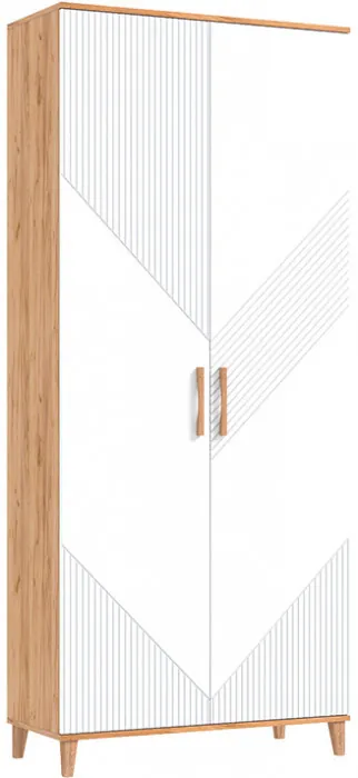 Шкаф 2-х дверный Ирис, Крафт золотой/Браш вайт