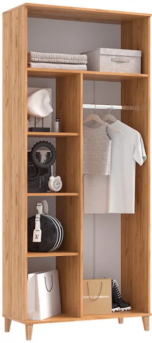 Шкаф 2-х дверный Ирис, Крафт золотой/Браш вайт