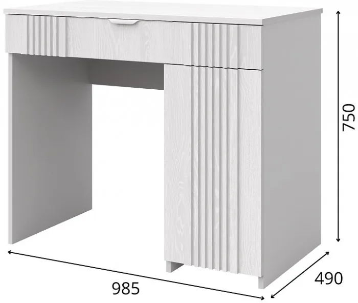 Стол туалетный "Харди" - Белый текстурный/Ясень белый