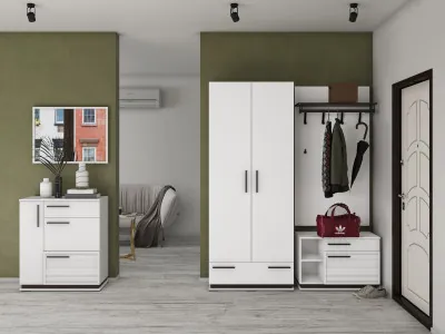 Модена Прихожая, композиция 1, Белый/венге