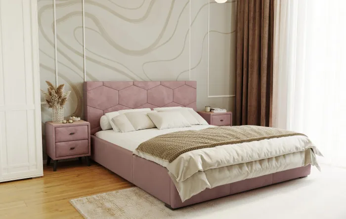 Манука Кровать интерьерная 160 пыльная роза, ортопед