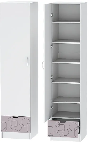 Детская комната Бриз МДФ, набор 7, Белый/Ирис (Квадрат)