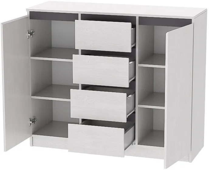 Модульная спальня Кэт-1, набор 1, Ясень Анкор Светлый/Графит