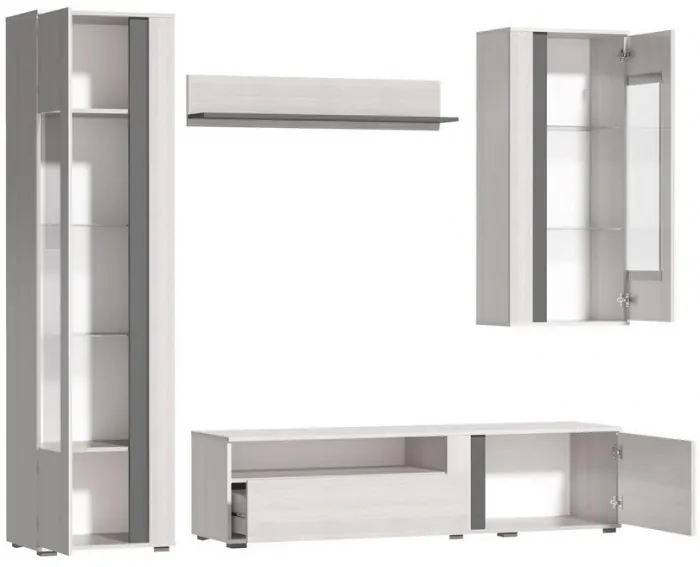 Гостиная Аллегро-7, Ясень анкор светлый/Графит