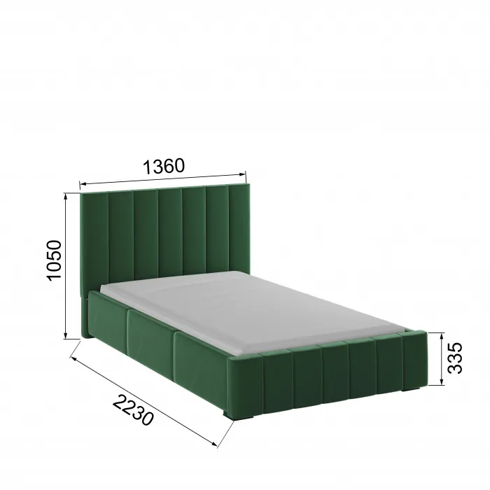 Нега Кровать интерьерная 120 изумруд, ПМ