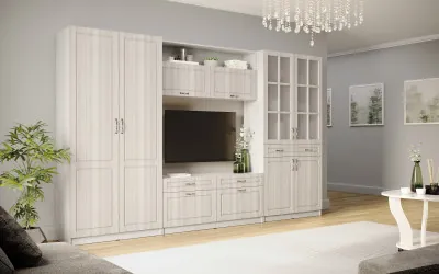 Гостиная "Апполия", композиция 5 - Анкор светлый/Сандал белый