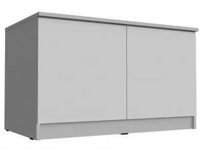 Челси Антресоль-тумба универсальная, белый/белый глянец, склад