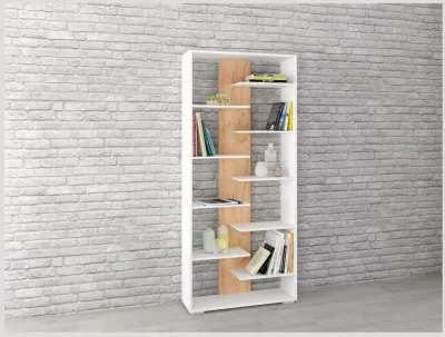 Стеллаж Ромео-3 белый/дуб крафт золотой