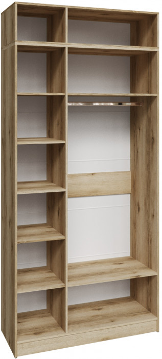 Шкаф 1,2 с антресолью и зеркалом Мадрид, Дуб делано