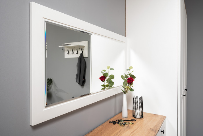 Остин 17.03 Зеркало, цвет белый шагрень, ШхГхВ 120х2х59,5 см., может крепиться горизонтально или вертикально