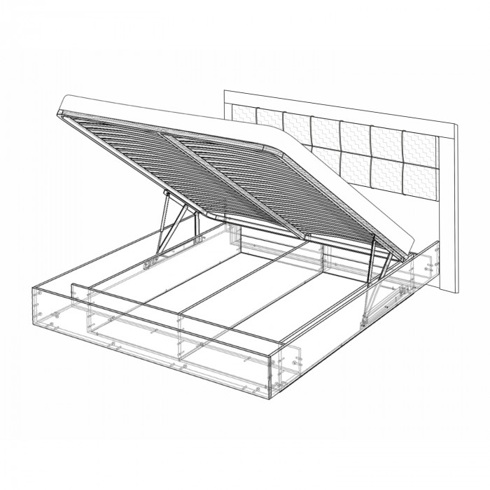 Кровать-5 с подъемным основанием 1600 экокожа Парма Нео