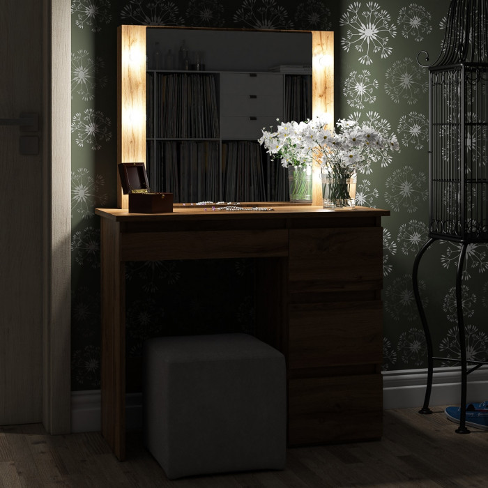 Стол косметический с подсветкой Сура, дуб вотан