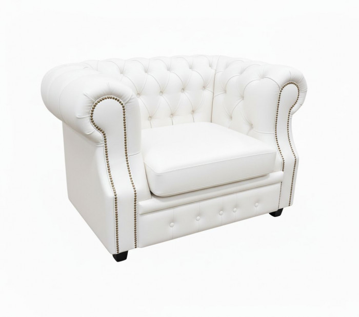 Кресло Честер ЛОФТ, экокожа, белый