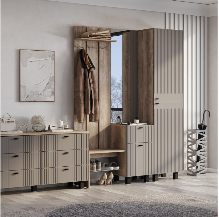 Прихожая Олива ПР-04, Дуб каньон, Муссон софт