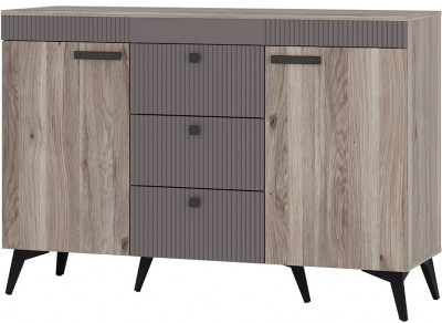 Комод "Кассандра" КМ-12 Дуб Смоки/MF14 Муссон софт