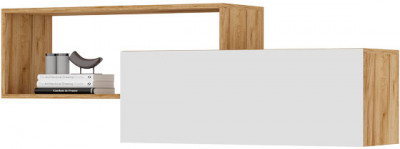 Хелен ПЛ 01 Полка (1,402х0,472х0,330) белый/дуб крафт золото