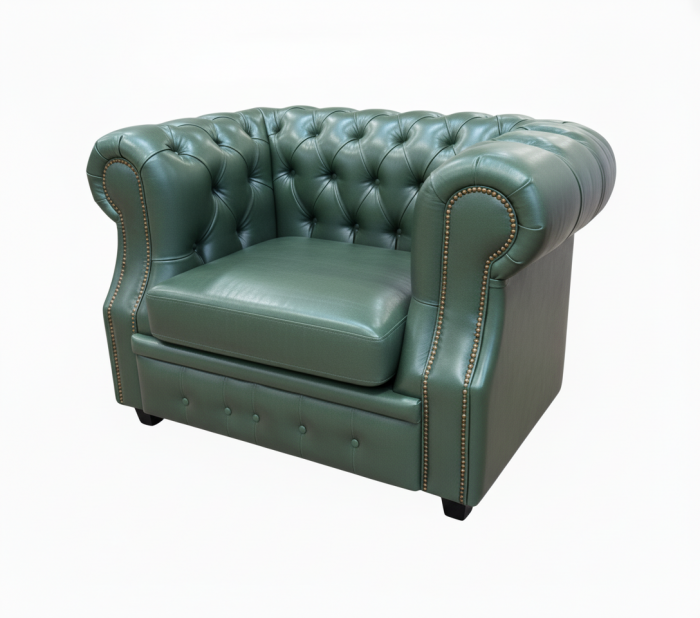 Кресло Честер ЛОФТ, экокожа, зеленый