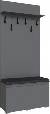 Плейона Тумба с вешалкой графит серый