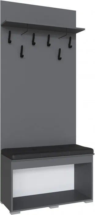 Плейона Тумба с вешалкой графит серый