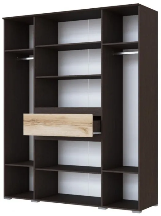 Плейона Шкаф 4-х створчатый венге/дуб делано