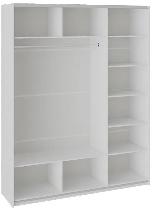 Траст СШК 2.180.60-11.13.11 Шкаф-купе 3-х дверный (1800x580x2300) (Белый снег,Белый снег/Зеркало/Белый снег)