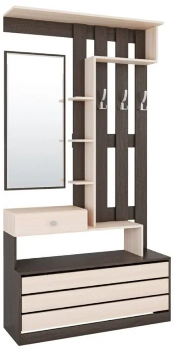 Модульная Прихожая Ямайка, композиция 3, венге/дуб молочный