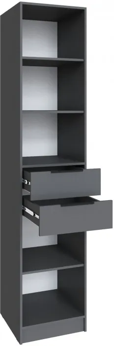 Шкаф Мадрид (0,5) с 2 ящиками, Графит серый